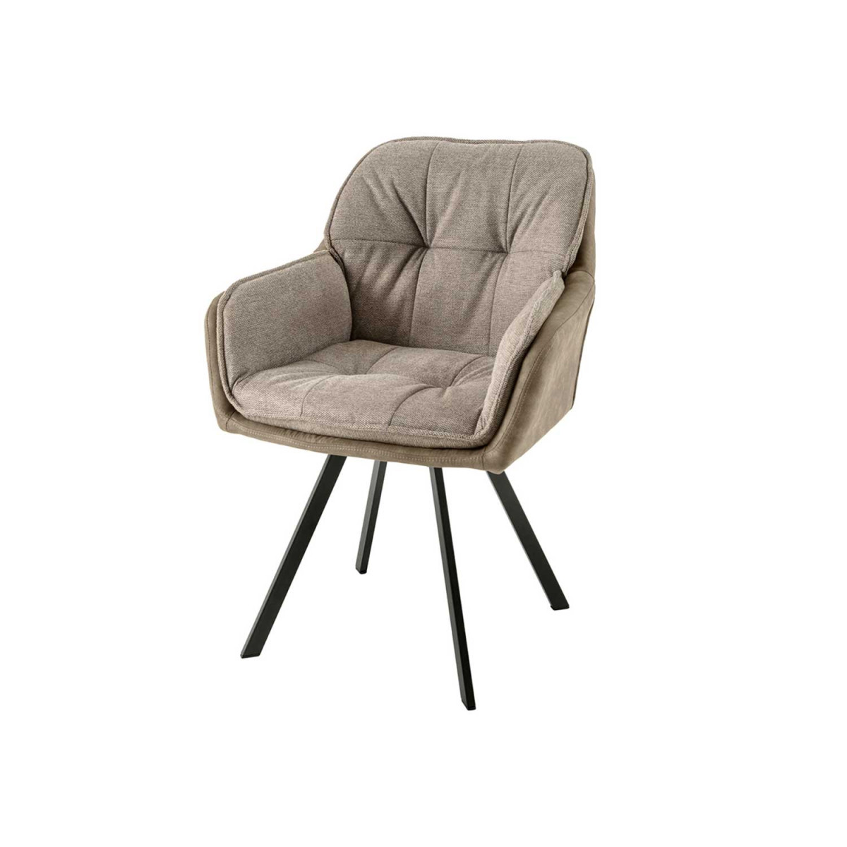 Chaise de salle à manger pivotante microfibre et tissu taupe