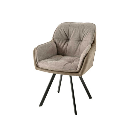 Chaise de salle à manger pivotante microfibre et tissu taupe
