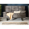 Banc coffre de rangement bois de manguier gris