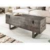 Banc coffre de rangement bois de manguier gris