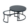 Tables basses gigogne aspect marbre noir et verre