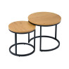 Lot de 2 tables basses gigognes imitation chêne sauvage et métal