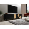 Meuble tv moderne 4 portes noir et chêne artisan 2m
