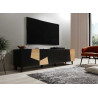 Meuble tv moderne 4 portes noir et chêne artisan 2m