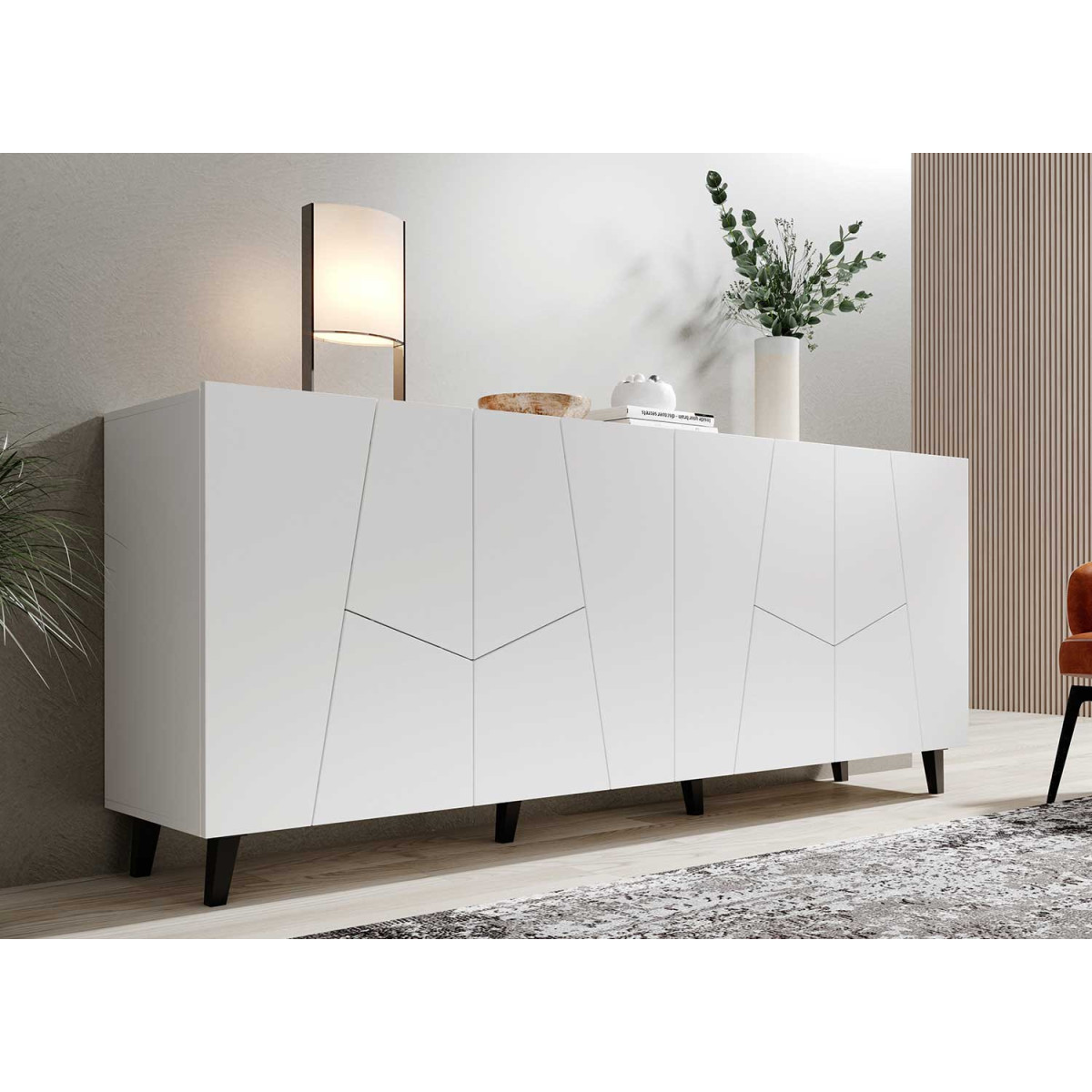 Buffet 4 portes blanc 2m