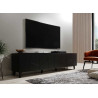 Meuble tv design noir 4 portes de 2m