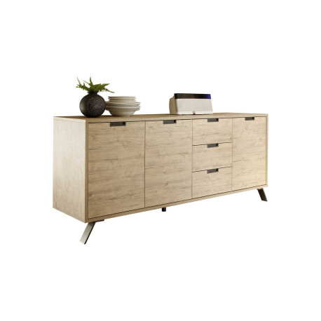 Buffet 3 portes et 3 tiroirs chêne 207 cm