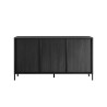 Buffet moderne 3 portes 156 cm chêne noir