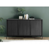 Buffet moderne 3 portes 156 cm chêne noir