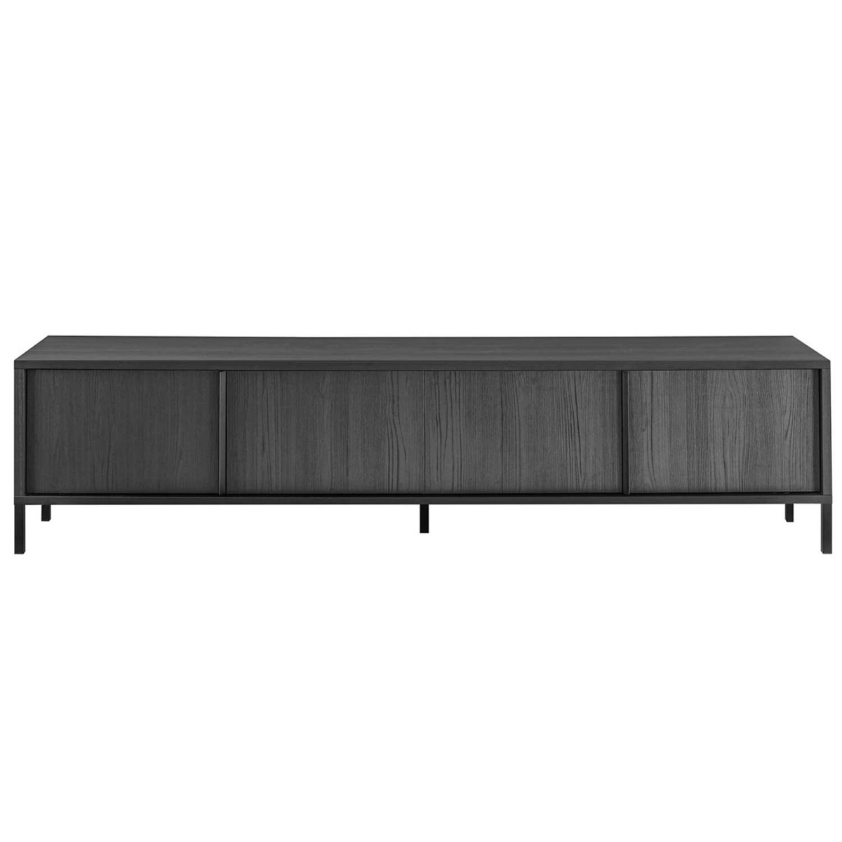 Meuble tv moderne 4 portes 206 cm chêne noir