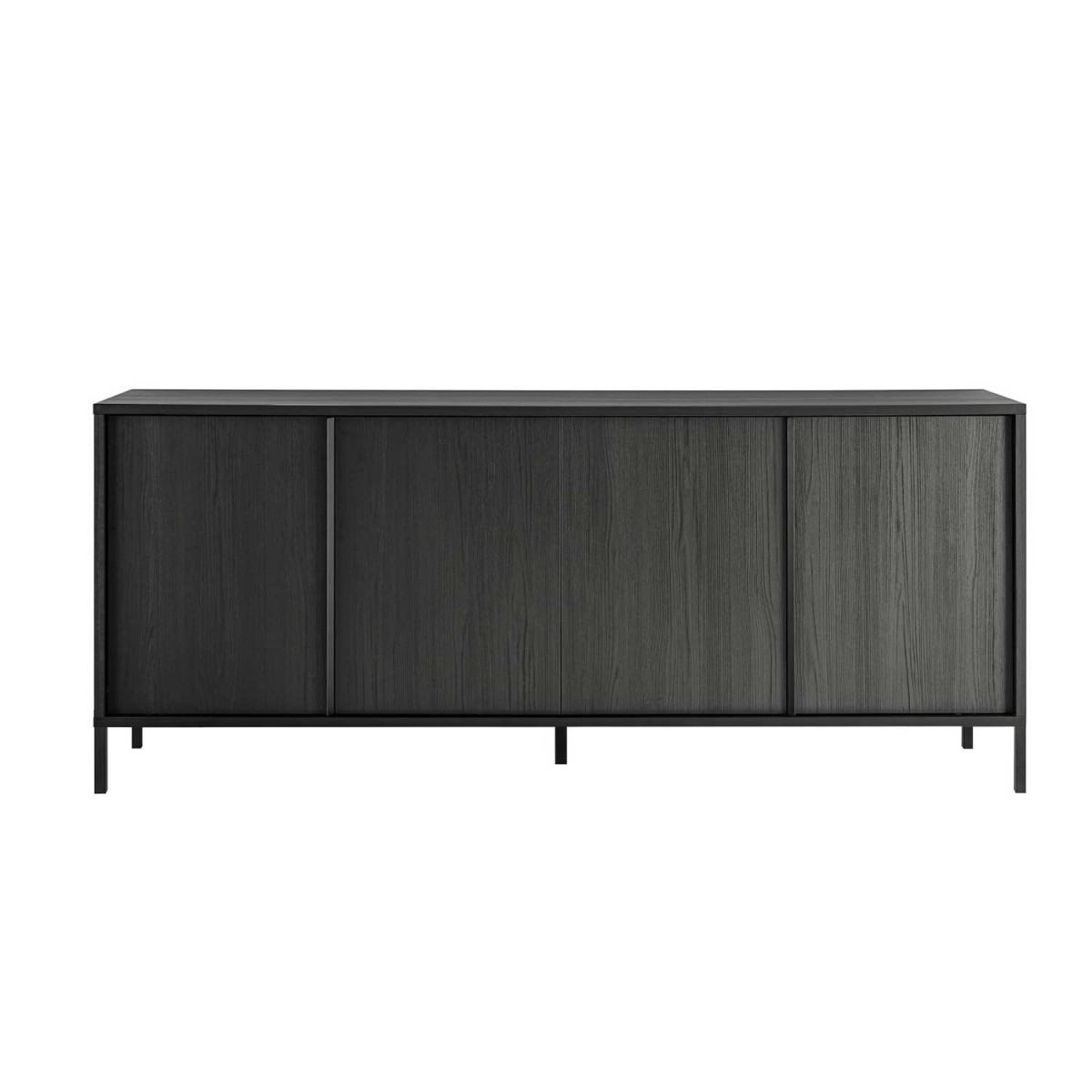 Buffet moderne 4 portes chêne noir 206 cm