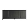 Buffet moderne 4 portes chêne noir 206 cm