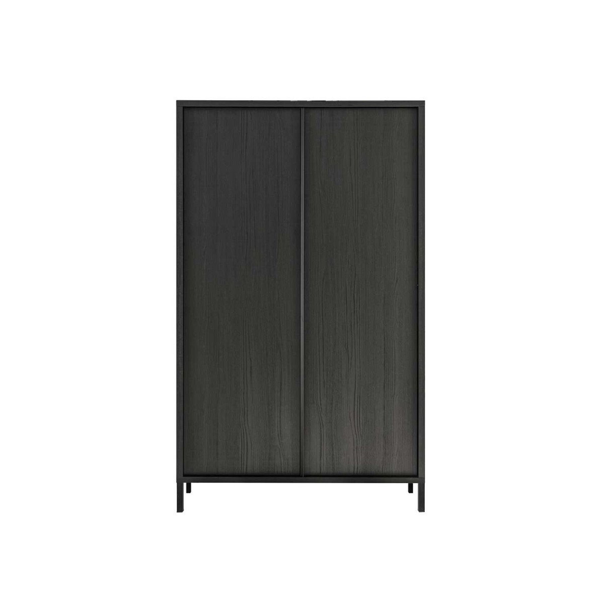 Meuble de rangement haut de 2 portes chêne noir