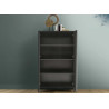 Meuble de rangement haut de 2 portes chêne noir