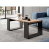 Table basse rectangulaire gris anthracite et bois 120 cm