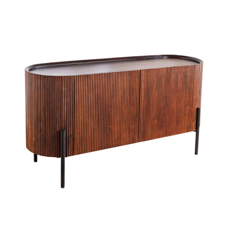 Buffet rétro arrondi 2 portes marron foncé