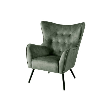 Fauteuil design velours vert style rétro
