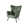 Fauteuil design velours vert style rétro