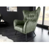 Fauteuil design velours vert style rétro