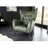 Fauteuil design velours vert style rétro