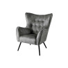 Fauteuil design velours gris style rétro