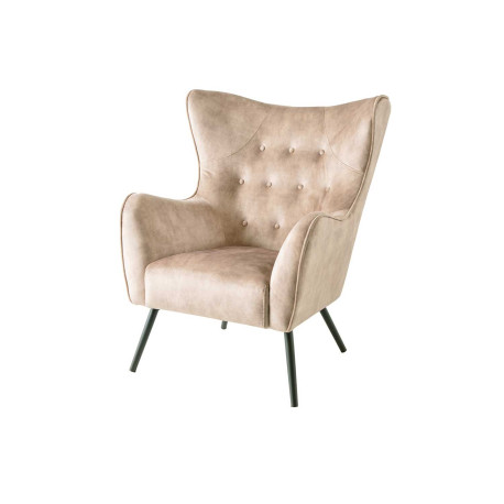 Fauteuil design velours champagne style rétro