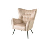 Fauteuil design velours champagne style rétro