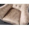 Fauteuil design velours champagne style rétro