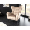 Fauteuil design velours champagne style rétro