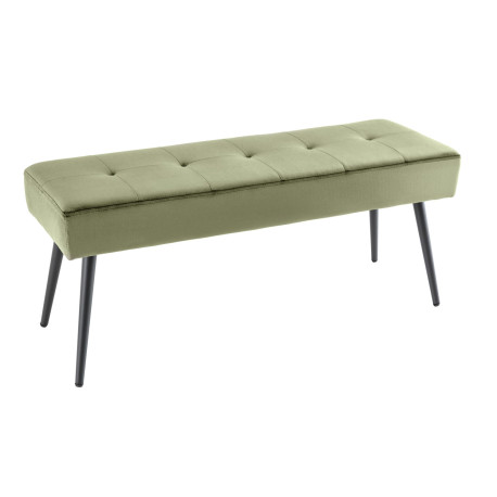 Banc en velours vert olive 1m