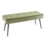 Banc en velours vert olive 1m