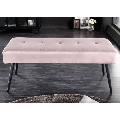 Banc en velours rose 1m