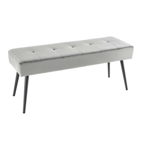 Banc moderne en velours gris 1m