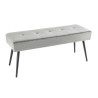 Banc moderne en velours gris 1m