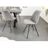 Lot de 4 chaises en velours côtelé gris