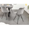 Lot de 4 chaises en velours côtelé gris