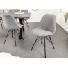 Lot de 4 chaises en velours côtelé gris