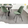 Lot de 4 chaises en velours côtelé vert