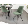 Lot de 4 chaises en velours côtelé vert