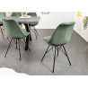 Lot de 4 chaises en velours côtelé vert