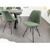 Lot de 4 chaises en velours côtelé vert