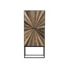Meuble rangement 2 portes façades lames de bois de sapin