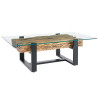 Table basse en verre et teck 130 cm