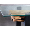 Table console 150 cm verre et teck