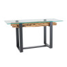 Table console 150 cm verre et teck