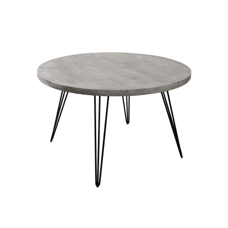 Table ronde 80 cm bois de manguier gris