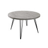 Table ronde 80 cm bois de manguier gris