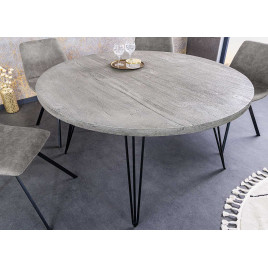 Table ronde 120 cm bois de manguier gris