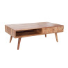 Table basse rectangulaire effet mosaïque en bois d'acacia