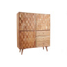 Buffet haut acacia massif 3 portes et 3 tiroirs effet mosaïque